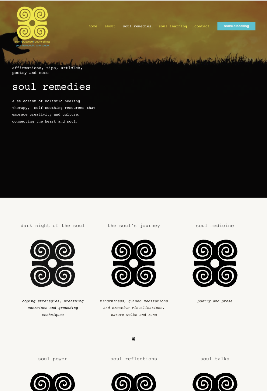 soul purpose counselling website design